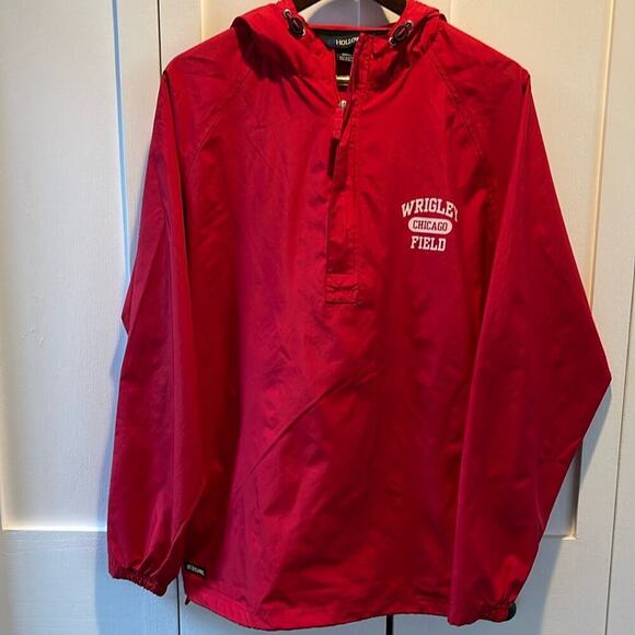 Men's Holloway Wrigley Field Red Hooded Pullover Windbreaker M - Picture 2 of 5